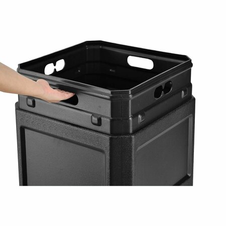 Global Industrial Square Standard Trash Can, Black, Plastic 641414BK